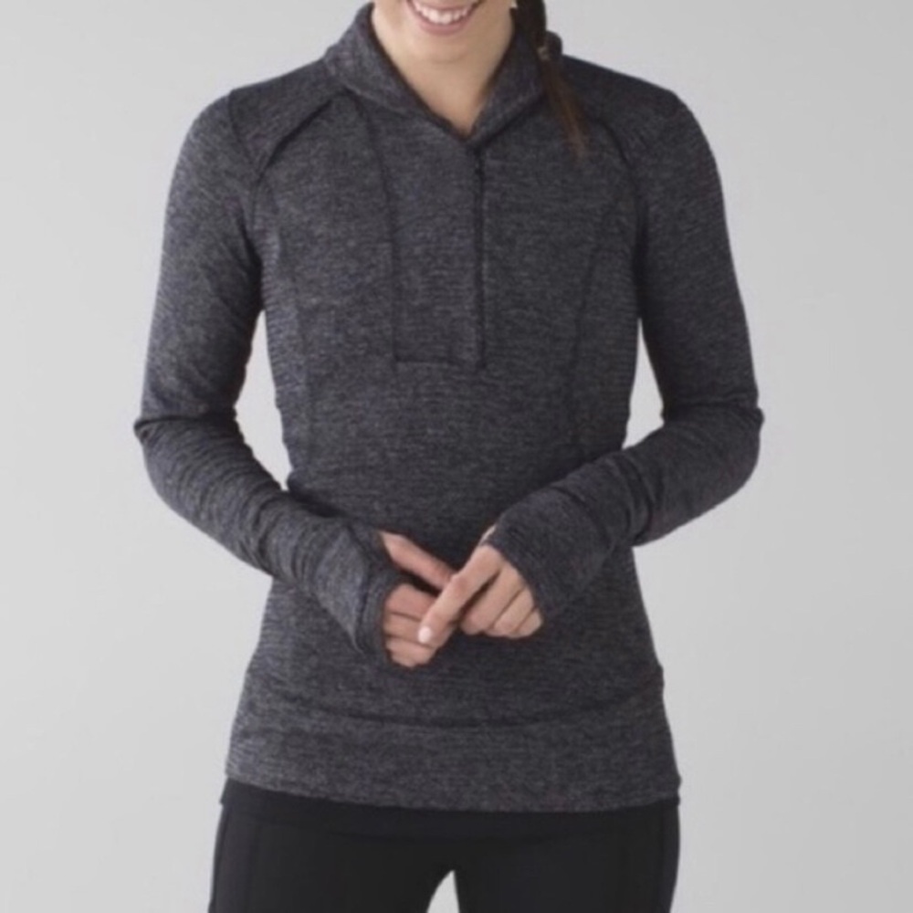 Lululemon Think Fast Herringbone Long Sleeve Pullover Size 4